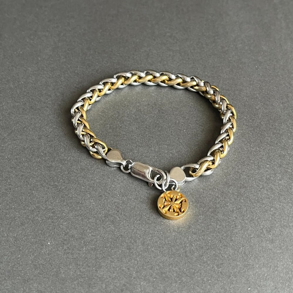 Rustic Cuff Byzantine Gold And Silver Stainless C… - image 4